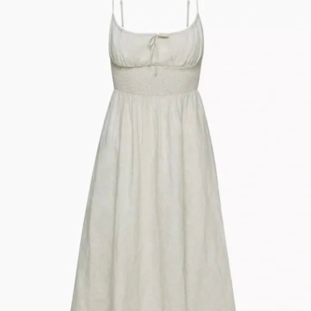 Aritzia Genoa Linen Midi Dress in Pastel Sage Size Small
